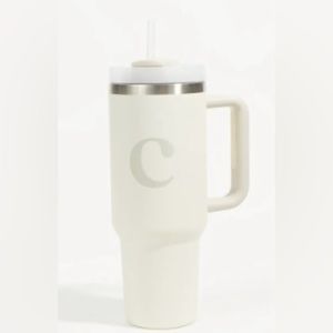 Monogram “C” 40 oz handle tumblr cup. Brand new with tags and box.